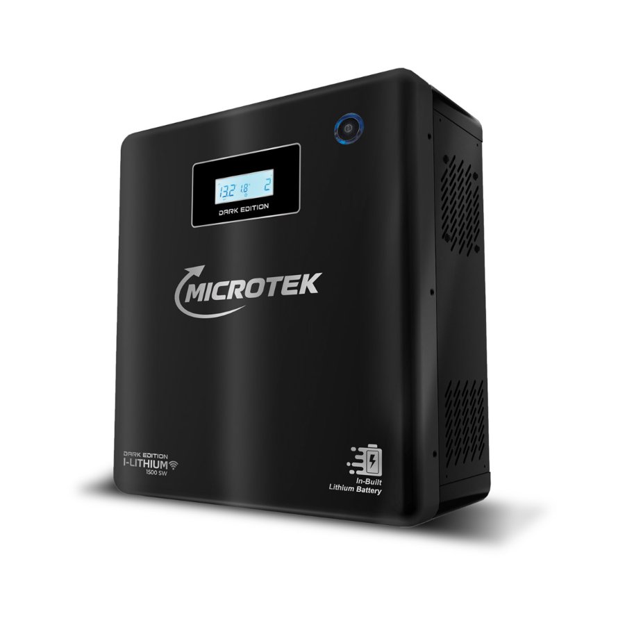 Microtek i‑Lithium 1500 Dark Edition, Inverter with built‑in Li‑ion battery · wall mounted