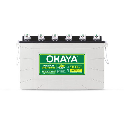 Okaya OPSJT17048, 140 Ah super jumbo tubular · 48 months warranty